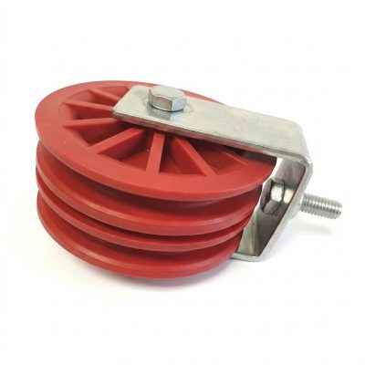 Ролик подвійний нейлоновий 90 мм з гвинтовим кріпленням